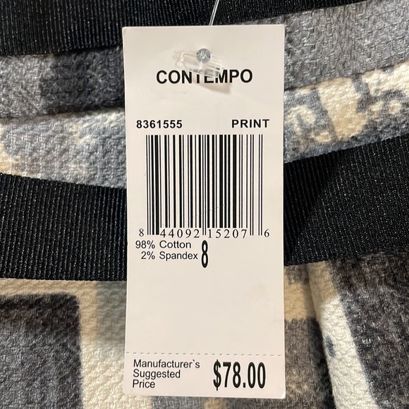 Grace Elements Grey Black and White Abstract Print Skirt Size 8 - Picture 13 of 14